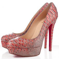 Pantofi cu platformă Christian Louboutin Bianca 140mm, roșu mandarin