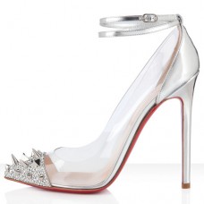 Pantofi Christian Louboutin Pivichic 120mm argintii