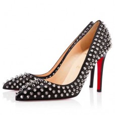 Pantofi Christian Louboutin Pigalle Spikes 100mm cu toc negru