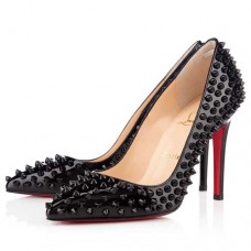 Pantofi Christian Louboutin Pigalle Spikes 100mm cu toc negru