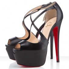 Sandale Christian Louboutin Exagona 160mm negre