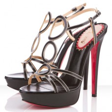 Sandale Christian Louboutin Trois Ronds 140mm negre