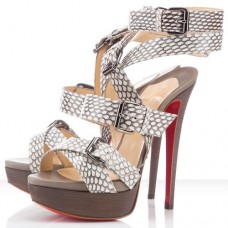 Sandale Christian Louboutin Toutenkaboucle 140mm gri deschis