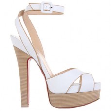 Sandale Christian Louboutin Vivaeva 160mm albe