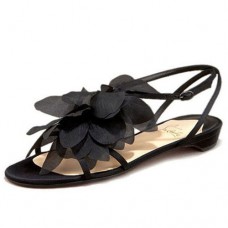 Sandale Christian Louboutin cu toc înalt, talpă neagră, model petal crepe