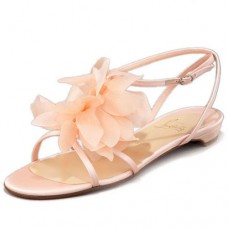 Sandale Christian Louboutin cu toc floral roz