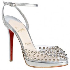 Sandale Christian Louboutin Jeannette Spiked 120mm argintii