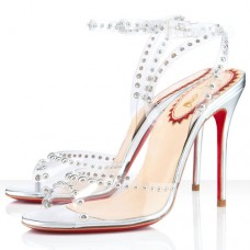 Sandale Christian Louboutin Icone A Clous 100mm argintii