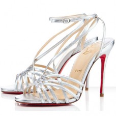 Sandale Christian Louboutin Beverly 100mm argintii