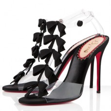 Sandale Christian Louboutin cu imprimeu Bow Bow 100 mm, negre