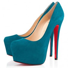 Pantofi cu platformă Christian Louboutin Daffodile 160mm, culoare păun