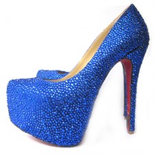 Pantofi cu platformă Christian Louboutin Daffodile 160mm, albaștri