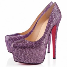 Pantofi cu platformă Christian Louboutin Daffodile 160mm, culoare Parme