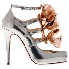Pantofi Christian Louboutin Dillian 120mm Mary Jane, argintii