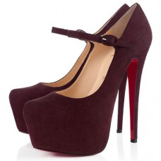 Pantofi Christian Louboutin Lady Daf 160mm Mary Jane, culoare prună