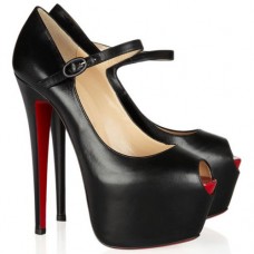 Pantofi Christian Louboutin Lady Highness Mary Jane 160mm Negri