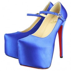 Pantofi Christian Louboutin Lady Daf 160mm Mary Jane, albaștri