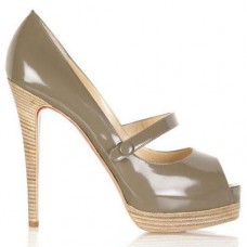 Pantofi Christian Louboutin No Barre Mary Jane 140mm gri Pantofi Christian Louboutin No Barre Mary Jane 140mm gri