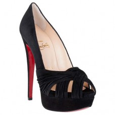 Pantofi Christian Louboutin Jenny 140mm cu vârful deschis, negri
