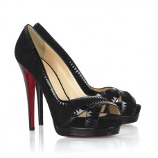 Pantofi Christian Louboutin Very Jaws 140mm cu vârful deschis, negri