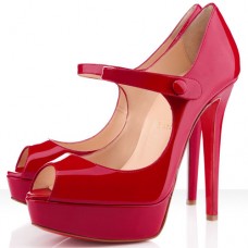 Pantofi Christian Louboutin Bana 140mm cu vârf deschis, roșii