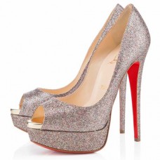 Pantofi Christian Louboutin Lady 140mm cu vârf deschis, multicolori