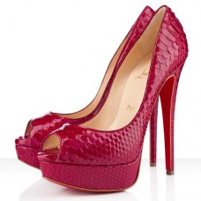 Pantofi Christian Louboutin Lady 140mm cu vârf deschis, roz