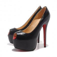 Pantofi Christian Louboutin Highness 160mm cu vârf deschis, negri