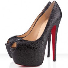 Pantofi Christian Louboutin Highness 160mm cu vârf deschis, negri