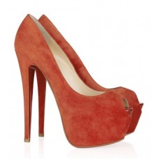 Pantofi Christian Louboutin Highness 160mm cu vârf deschis, portocalii