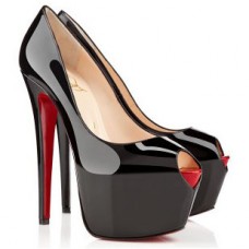 Pantofi Christian Louboutin Highness 160mm cu vârf deschis, negri
