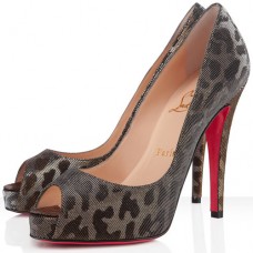 Pantofi cu toc înalt Christian Louboutin Very Prive 120mm, cu vârf deschis, aurii