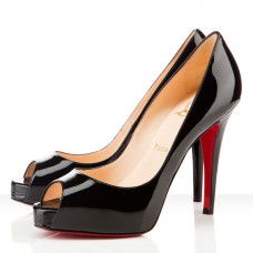Pantofi Christian Louboutin Very Prive 120mm cu vârful deschis, negri Pantofi Christian Louboutin Very Prive 120mm cu vârful deschis, negri
