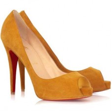 Pantofi Christian Louboutin Very Prive 120mm cu vârful deschis, maro