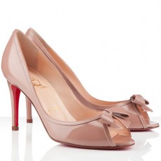 Pantofi Christian Louboutin Milady 80mm cu vârf deschis, culoare nud