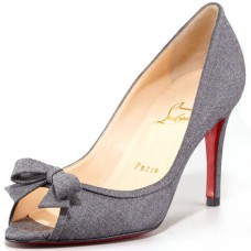 Pantofi Christian Louboutin Milady 80mm cu vârf deschis, gri deschis