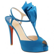 Pantofi Christian Louboutin Ernesta T-strap 100mm pentru ocazii speciale, albaștri
