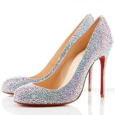 Pantofi Christian Louboutin Fifi Strass 100mm pentru ocazii speciale Aurora Boreale