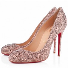 Pantofi Christian Louboutin Fifi Strass 100mm pentru ocazii speciale, culoare nud
