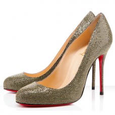 Pantofi Christian Louboutin Fifi 100mm aurii