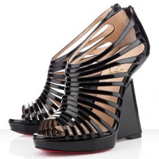 Pantofi cu platformă Christian Louboutin Disqueen 120mm negri