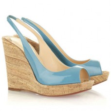 Pantofi cu platformă Christian Louboutin Jean Paul 120mm, albastru deschis