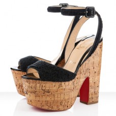 Pantofi cu platformă Christian Louboutin Super Dombasle 140mm negri