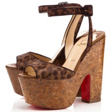 Pantofi cu platformă Christian Louboutin Super Dombasle 140mm, model leopard