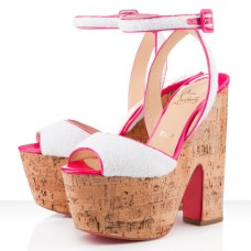 Pantofi cu platformă Christian Louboutin Super Dombasle 140mm, albi