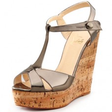 Pantofi cu platformă Christian Louboutin Marina Liege 140mm, gri taupe