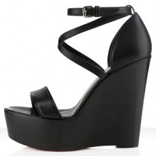 Pantofi cu platformă Christian Louboutin Si Ma Zeppa 140mm Negri
