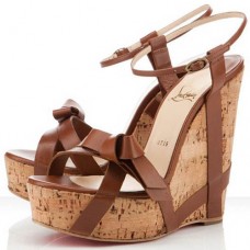 Pantofi cu platformă Christian Louboutin Miss Cristo 140mm maro