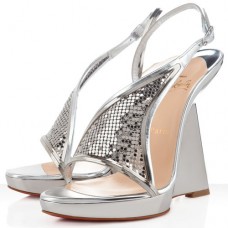 Pantofi cu platformă Christian Louboutin Roxy Muse 120mm argintii