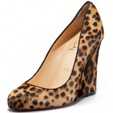 Pantofi cu platformă Christian Louboutin Ron Ron Zeppa 80mm cu imprimeu leopard